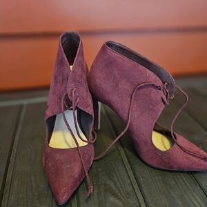 ALDO Suede Burgundy Booties